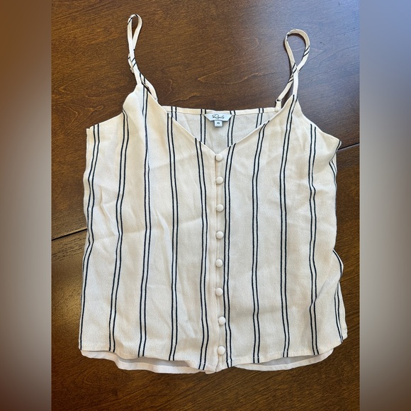 Rails Cream and Black Button-Down Camisole Crop Top Blouse - Picture 1 of 4